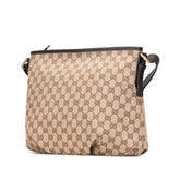 グッチ GGキャンバス ショルダーバッグ 388930 ベージュ ブラウン キャンバス レザー レディース GUCCI 【中古】